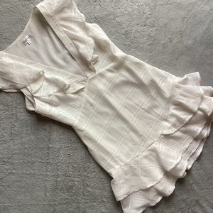 Privacy Please Monarch Ruffle Mini Dress White Bridal Eyelet Trim Revolve Medium